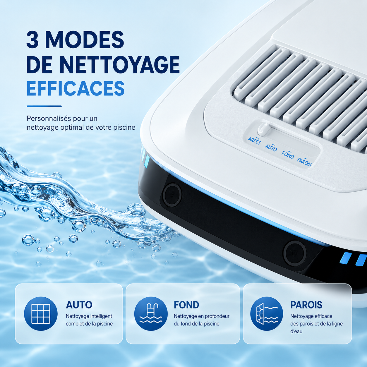Robot aspirateur piscine sans fil – Nettoyage complet du bassin – Image 6
