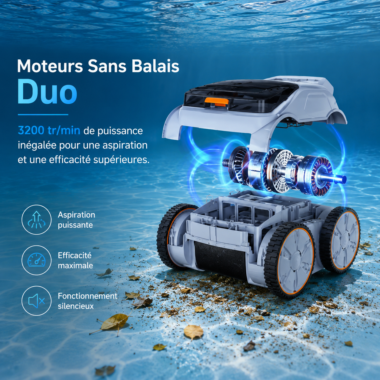 Robot aspirateur de piscine sans fil - Royal Blue – Image 2