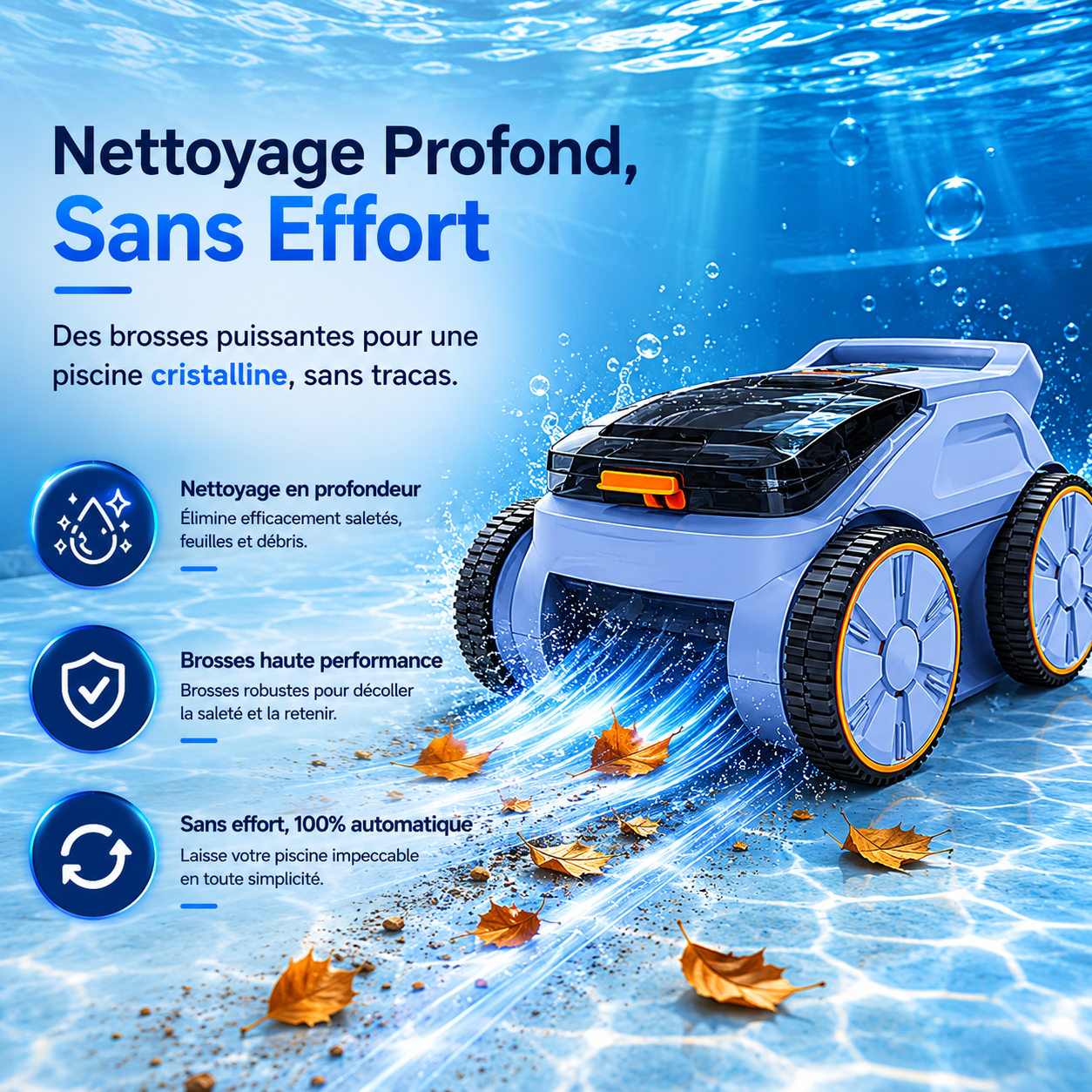 Robot aspirateur de piscine sans fil - Royal Blue – Image 3