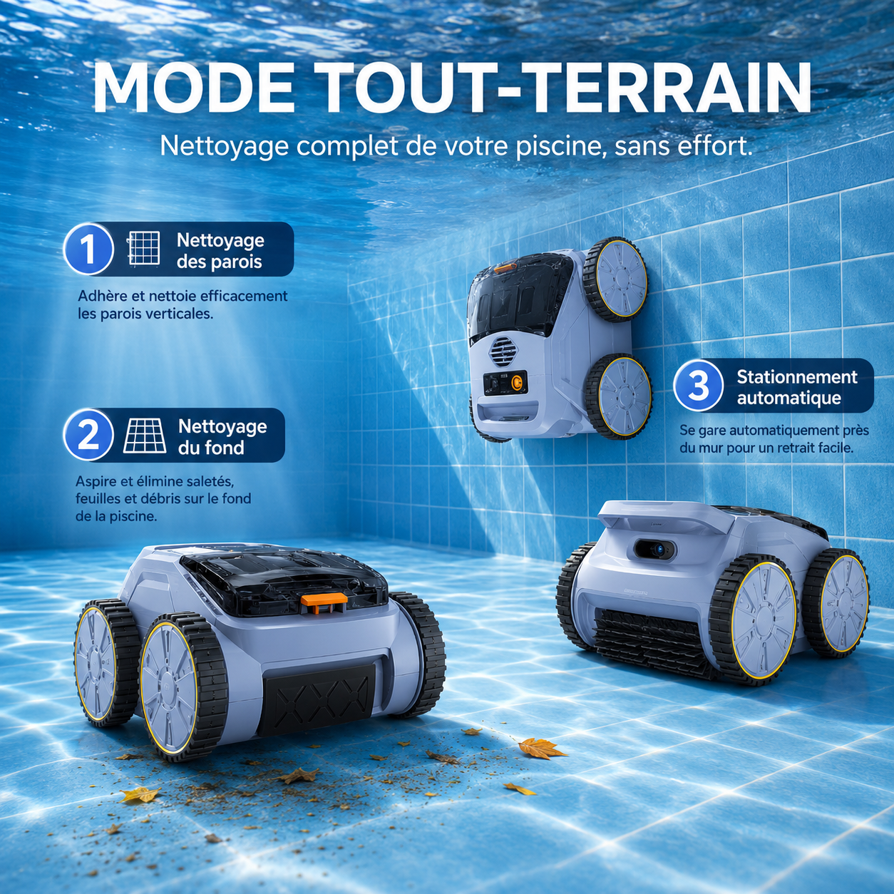 Robot aspirateur de piscine sans fil - Royal Blue – Image 5