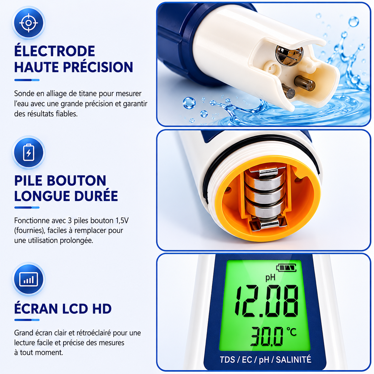 Testeur de qualité de l’eau 10 en Testeur digital 10-en-1 – Image 6