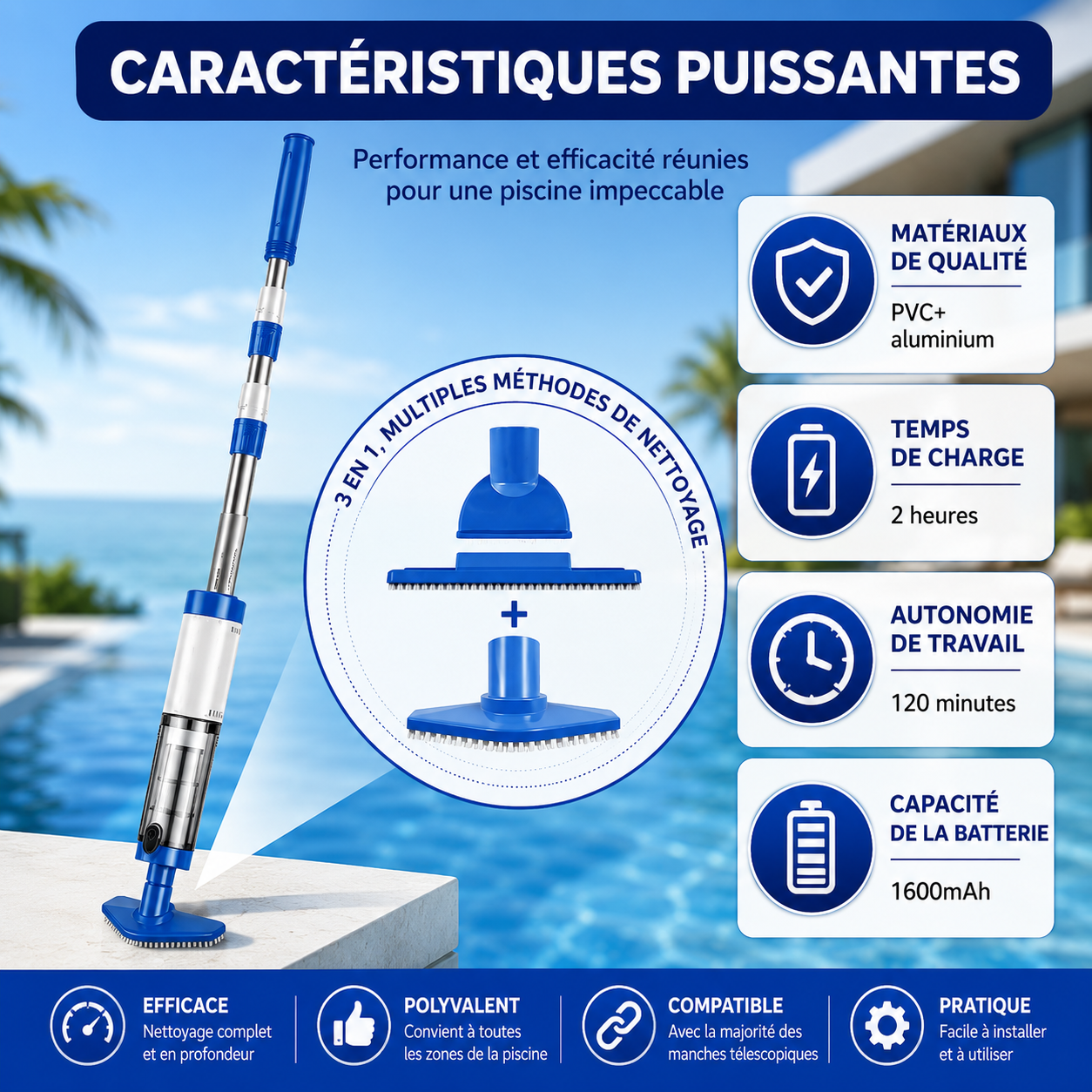 Aspirateur de piscine sans fil – Image 2