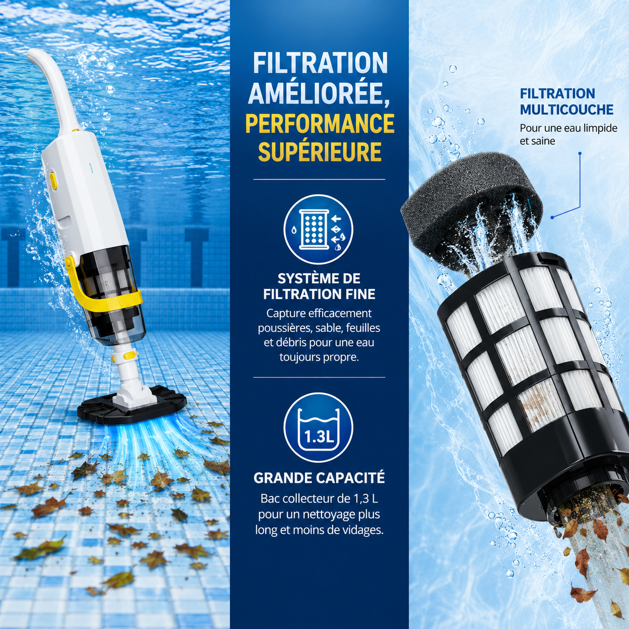 Aspirateur de piscine sans fil - Blossom – Image 3
