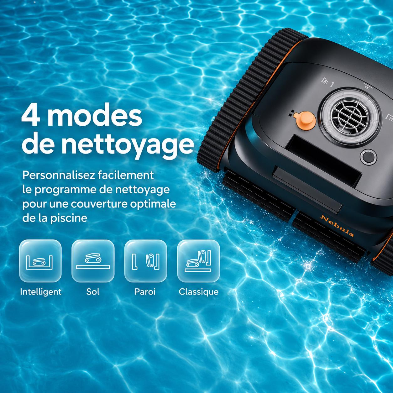 Robot aspirateur piscine sans fil – Fond, parois et ligne d’eau – Image 6