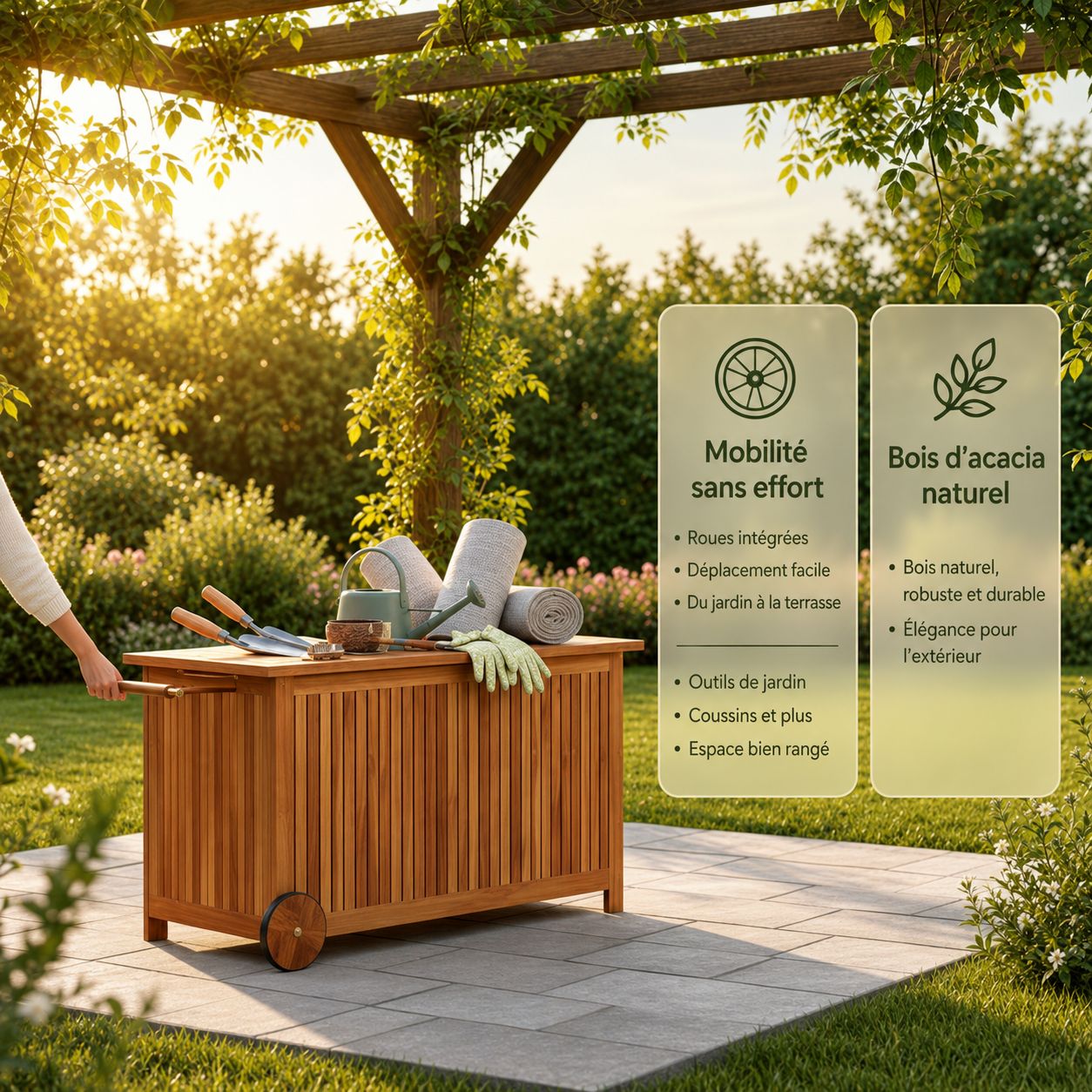 Coffre de rangement en bois – Image 2